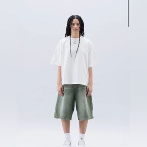 Men's Olive Green Denim Shorts